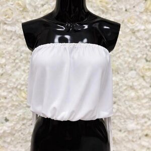 Chic White Strapless Women's Blouse